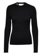 Slflydia New Rib Ls Knit O-Neck B Black Selected Femme