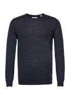 Johs Merino Crew Neck Knit Blue Kronstadt