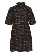 Slfsofine 2/4 Short Jacquard Dress B Black Selected Femme