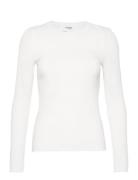 Slfanna Ls Crew Neck Tee S Noos White Selected Femme