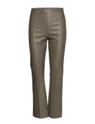 Slkaylee Pu Kickflare Pants Grey Soaked In Luxury