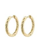 Elanor Rustic Texture Hoop Earrings Gold Pilgrim