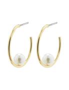 Eline Recycled Pearl Hoop Earrings Gold Pilgrim