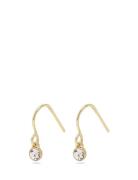 Lucia Recycled Crystal Earrings Gold Pilgrim