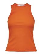 Slfanna O-Neck Tank Top Noos Orange Selected Femme