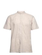 Mandarin Linen Blend Shirt S/S Cream Lindbergh