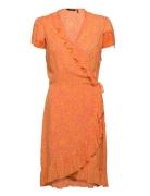 Vmmenny Short C/S Wrap Dress Wvn Ga Orange Vero Moda