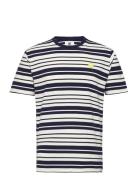 Ace Stripe T-Shirt Navy Double A By Wood Wood