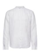 Slhregkylian-Linen Shirt Ls Band B White Selected Homme