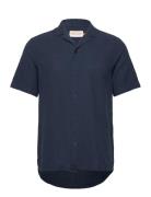 Short-Sleeved Cuban Shirt Navy Revolution