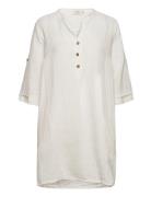 Crbellis Caftan Short Dress - Molli White Cream