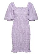 Rikka Stripe Dress Purple A-View