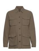 Raven Linen Blend Overshirt Khaki Lexington Clothing