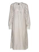 Relaxed V-Neck Stripe Caftan Cream GANT