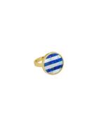 Gemst Lollipop Ring 17Mm Blue Design Letters