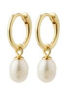 Berthe Recycled Pearl Hoop Earrings Gold Pilgrim