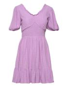 Birch Puff Sleeve Dress Purple French Connection