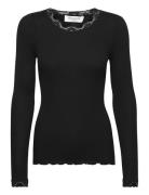 Rwbabette Ls Regular Lace T-Shirt Black Rosemunde