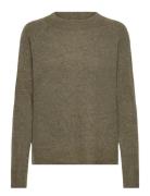 Slflulu Ls Knit O-Neck B Noos Green Selected Femme