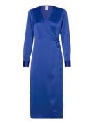 Yaspella Ls Wrap Midi Dress S. Noos Blue YAS