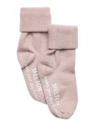 Cotton Socks - Anti-Slip Pink Melton