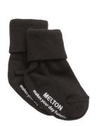 Cotton Socks - Anti-Slip Black Melton