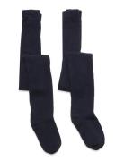 Nknpantyhose 2P Solid Noos Navy Name It