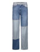 Wideleg Patchwork Jeans Blue Mango