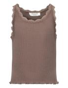 Rkbeatha Sl Top W/ Lace Brown Rosemunde Kids