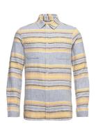 Custom Fit Horisontal Striped Shirt Blue Knowledge Cotton Apparel