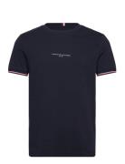 Tommy Logo Tipped Tee Navy Tommy Hilfiger