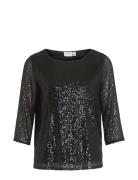 Visparkling 3/4 O-Neck Top /Ka Black Vila