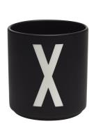 Black Porcelain Cups A-Z Black Design Letters