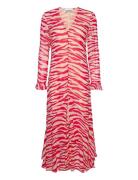 Printed Light Georgette Maxi Dress Pink Ganni