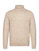 Brushed Roll Neck Jumper Beige Superdry