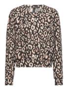 Top Ls Brushed Jersey Leopard Black Hunkemöller