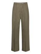 Wideleg Pleated Trousers Green Mango