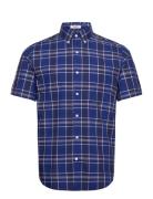 Reg Ut Poplin Check Ss Bd Blue GANT