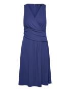 Surplice Jersey Sleeveless Dress Blue Lauren Ralph Lauren