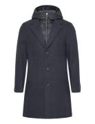 Wool Coat 2 In 1 With Hood Navy Tom Tailor