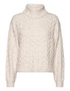 Knit Roll-Neck Pullover Cream Tom Tailor