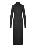 Wool-Blend Jersey Roll Neck Midi Dress Black Polo Ralph Lauren