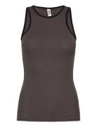 Eswalmue Tank Top Contrast F Brown Enkel Studio