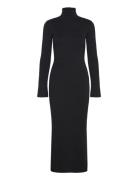 Esyoko Ls Dress Long Knit F Black Enkel Studio