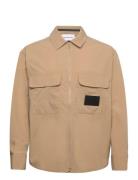 Premium Essentials Zip Overshirt Beige Calvin Klein Jeans