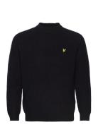 Shaker Stitch Mock Neck Jumper Black Lyle & Scott