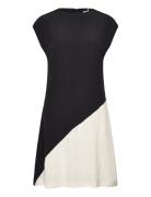 Viscose Blocked Knee Dress Black Tommy Hilfiger