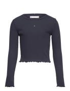 Essential Rib Top L/S Navy Tommy Hilfiger