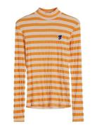 Ribbed Striped Long Sleeve T-Shirt Orange Bobo Choses