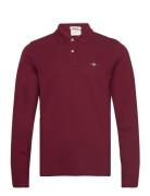 Reg Shield Ls Pique Rugger Burgundy GANT